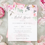 Budget Blush Pink Floral Bridal Shower Invitation<br><div class="desc">An elegant floral bridal shower invitation featuring blush pink watercolor peonies and roses with modern handwritten calligraphy. This beautiful design is perfect for spring and summer weddings with a romantic or vintage theme.</div>