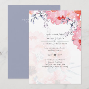 Budget Blush Pink Floral Dusty Blue Wedding