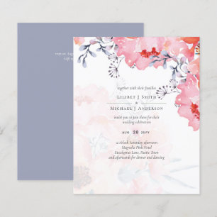 Budget Blush Pink Floral Dusty Blue Wedding