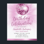 Budget Blush Pink Glitter 70s Disco Ball Birthday<br><div class="desc">Modern Glam Blush Pink Glitter Sparkle 70s Party Disco Ball Any Age Birthday Invitation</div>