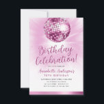 Budget Blush Pink Glitter 70s Disco Ball Birthday Card<br><div class="desc">Modern Glam Blush Pink Glitter Sparkle 70s Party Disco Ball Any Age Birthday Invitation</div>