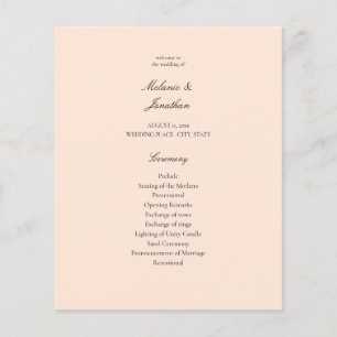 Budget Blush Pink Pastel Wedding Ceremony Flyer