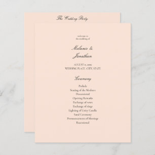 Budget Blush Pink Pastel Wedding Program