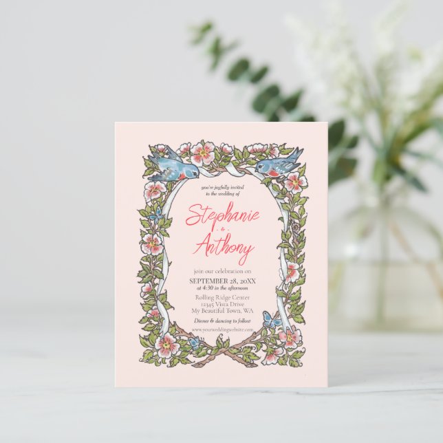 Budget Blush Pink Rose & Love Bird Pastel Wedding (Standing Front)