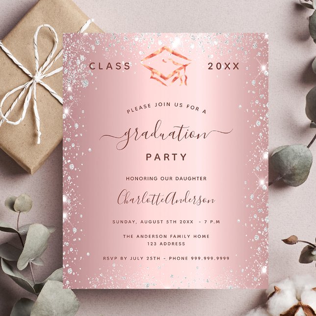 Budget blush pink silver graduation party 2025 (Creator Uploaded)
