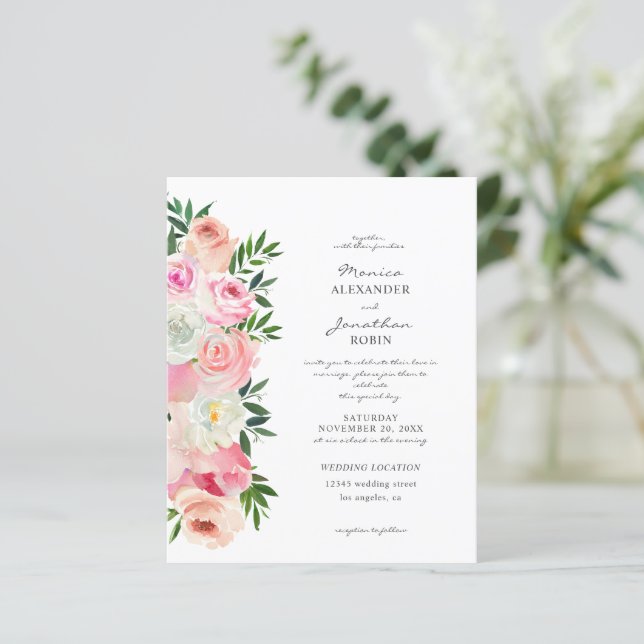 Budget Blush Pink & White Floral (Standing Front)