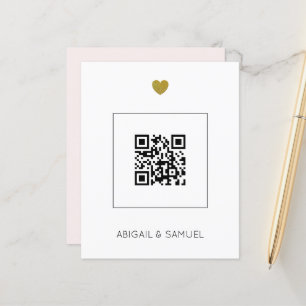 Budget Blush QR Code All in One Wedding Invitation
