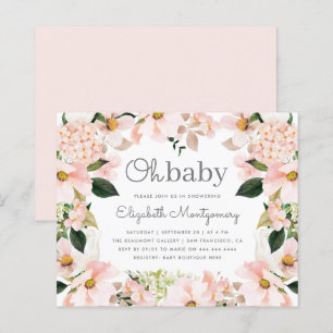 Budget Blush Spring Floral Wreath Oh Baby Shower