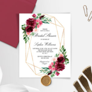 Budget Bohemian Floral Bridal Shower Invitation
