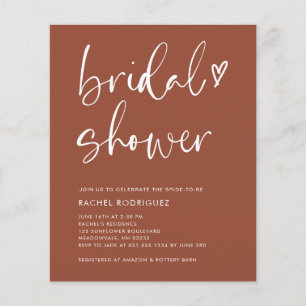 Budget Bohemian Terracotta Bridal Shower Flyer