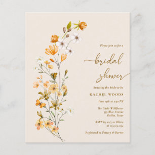 BUDGET Bohemian Wildflower Bridal Shower Invites