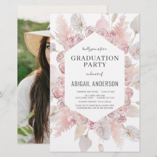 Budget Boho 2023 Grad Party Photo Invitation