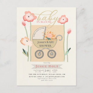 Budget Boho Baby Buggy Shower Postcard