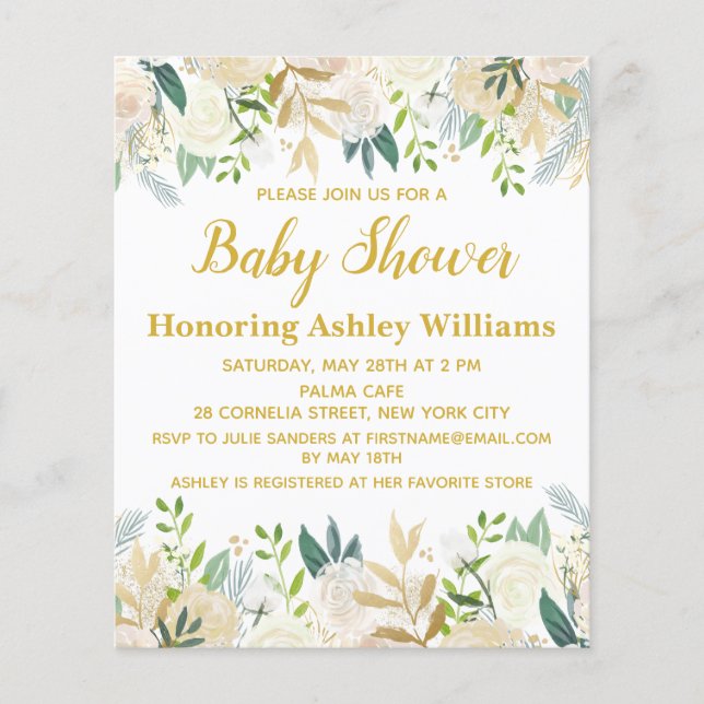Budget Boho Baby Shower Invitation Gender Neutral (Front)
