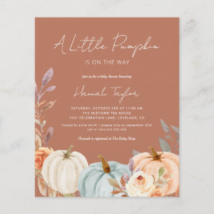 Budget Boho Baby Shower Little Pumpkin Invitation