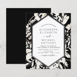 Budget Boho Black  Beige Botanical Wedding