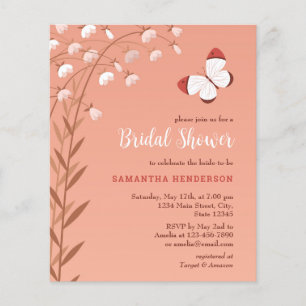 Budget Boho Butterfly Bridal Shower Invitation