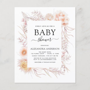 Budget Boho Chic Dusty Pink Desert Baby Shower Flyer