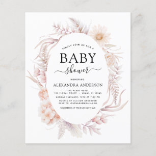 Budget Boho Chic Dusty Pink Desert Baby Shower Flyer