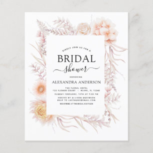 Budget Boho Chic Dusty Pink Desert Bridal Shower Flyer