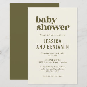 Budget Boho Chic Olive Green Baby Shower