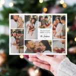 Budget Boho Christmas 7 Photo Collage Holiday<br><div class="desc">Showcase 7 of your favorite photos from the year with this budget and elegant multi-photo collage Christmas holiday card! This editable design features seven photos: three square images, three vertical rectangular photographs, and one horizontal rectangular picture. Nestled among the photos there is the holiday greeting of your choice and your...</div>