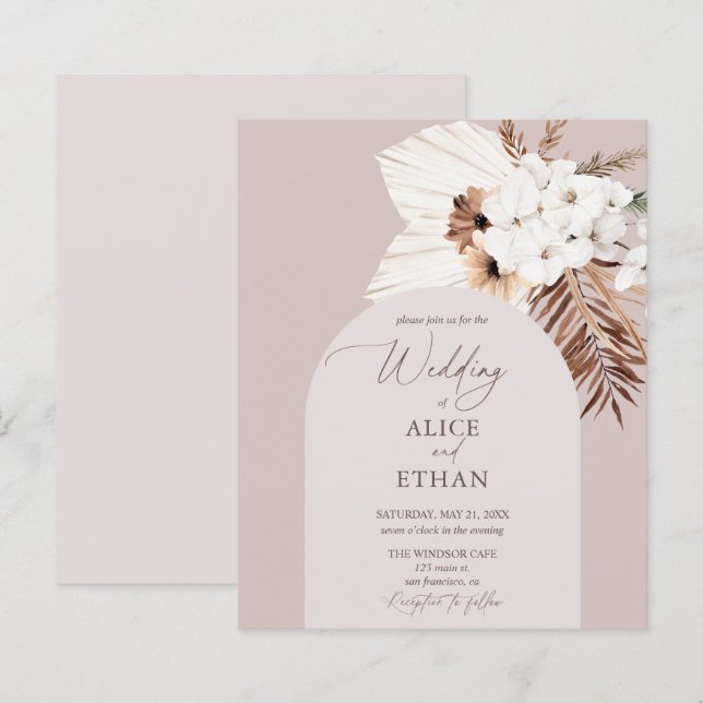 Budget Boho Dried Palm Leaves Wedding (Front/Back)