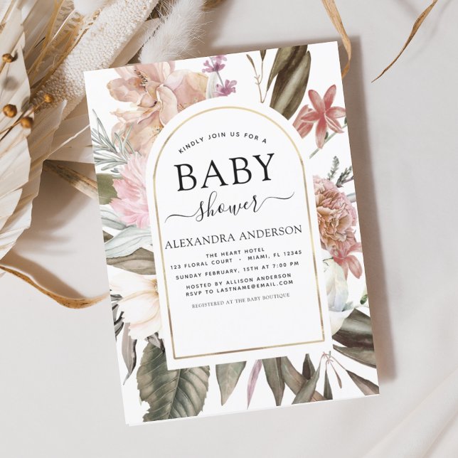 Budget Boho Dusty Pink Burgundy Baby Shower (Creator Uploaded)