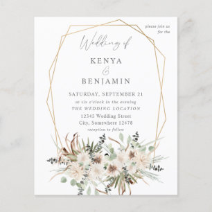 Budget Boho Eucalyptus & Beige Floral Wedding 2 Flyer