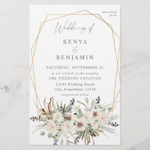 Budget Boho Eucalyptus & Beige Floral Wedding 2 MD Flyer