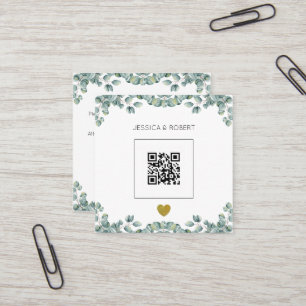 Budget Boho Eucalyptus QR Code Wedding Invitation