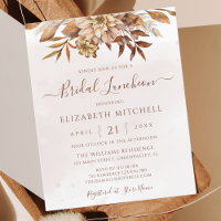 Budget Boho Fall Floral Bridal Luncheon Invitation