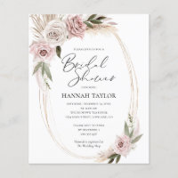 Budget Boho Floral Bridal Shower Invite