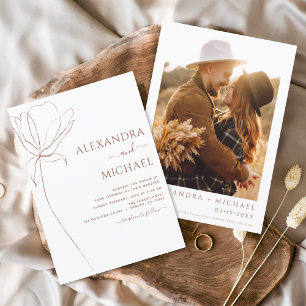 Budget Boho Floral Wedding Invitations Flyer