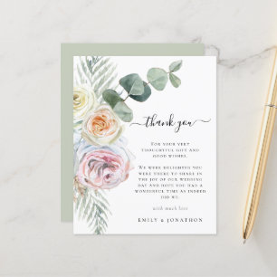 Budget Boho Florals Foliage Wedding Thank You