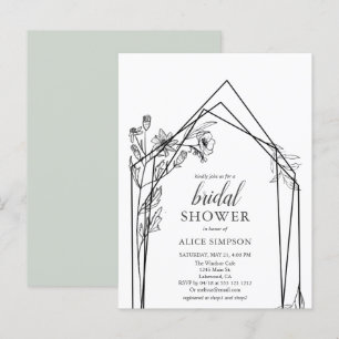 Budget Boho Flowers Geometric Bridal Shower Invita Invitation Postcard