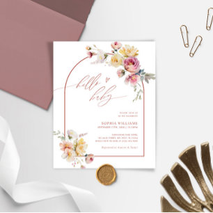 Budget Boho Garden Rose Baby Shower Invitation