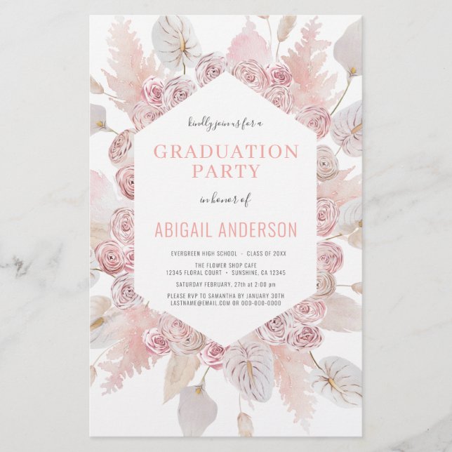Budget Boho Grad Class of 2023 Party Invitation  Flyer (Front)