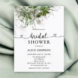 Budget Boho Greenery Heart Script Bridal Shower Invitation Postcard<br><div class="desc">Postcard boho bridal shower invitation features greenery leaves and a cute script with hearts.</div>