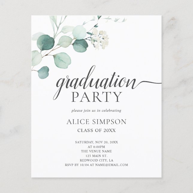 Budget Boho Greenery Leaves Graduation Party (Front)