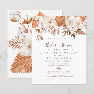 Budget Boho Pampas Bridal Shower Invitation