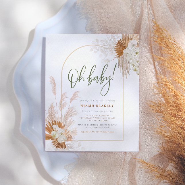 Budget Boho Pampas Gender Neutral Baby Shower (Creator Uploaded)