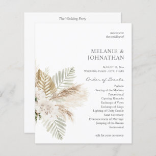 Budget Boho Pampas Grass & Beige Wedding Ceremony