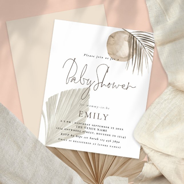 Budget Boho Pampas Grass Girl or Boy Baby Shower (Creator Uploaded)