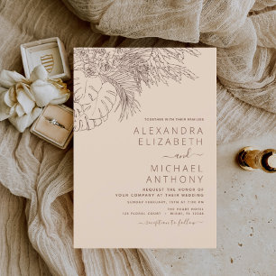 Budget Boho Pampas Grass Wedding Invitation Flyer