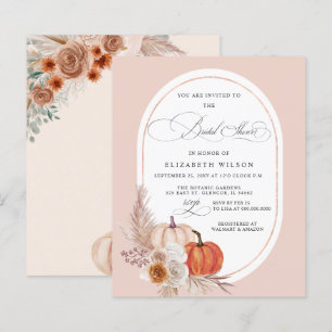 Budget Boho Pampas Pumpkins Fall Bridal Shower
