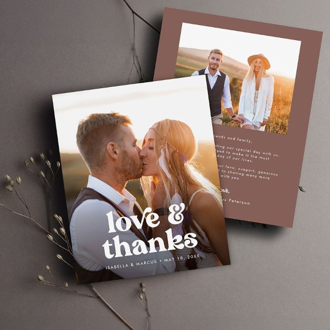 Budget Boho Photo Wedding Thank You Card (Creator Uploaded)