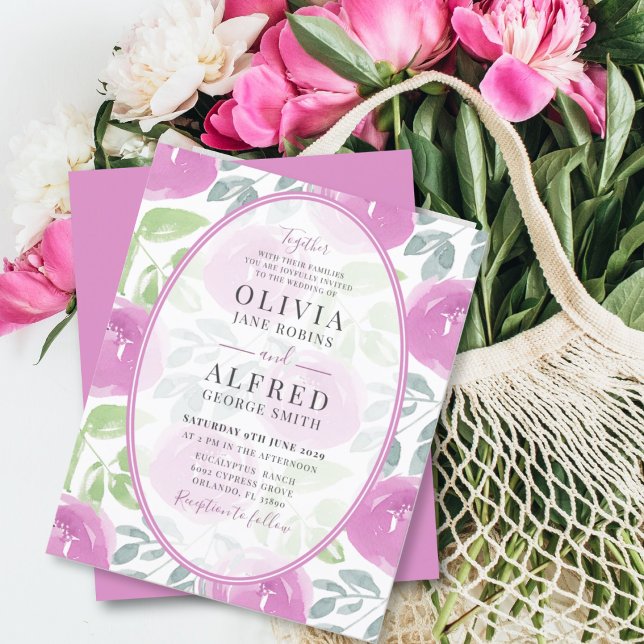 Budget Boho Pink Floral Watercolor Wedding (Creator Uploaded)