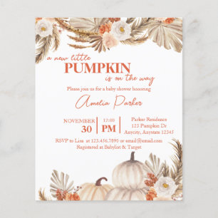 Budget Boho Pumpkin Baby Shower invitation