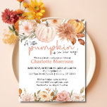 Budget Boho Pumpkin Girl Baby Shower Invitation<br><div class="desc">Are you looking for boho fall baby shower invitations for a girl? Check out this Budget Boho Pumpkin Girl Baby Shower Invitation. It has beautiful watercolor florals and pumpkins on it. You can personalise the text very easily! Happy customising and have a great party for the mummy the be!</div>